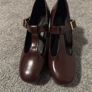 Burgundy Mary Jane heels
